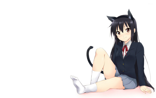 Woman cat ears sitting anime free wallpaper for desktop - medium preview image