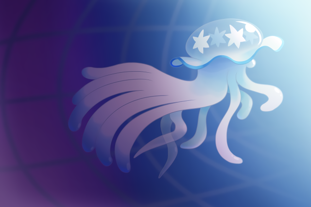 Jellyfish stars head floating water free wallpaper for desktop - medium preview image