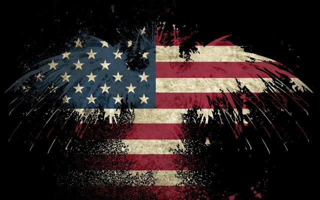 Grungy american flag black background free wallpaper for desktop - medium preview image