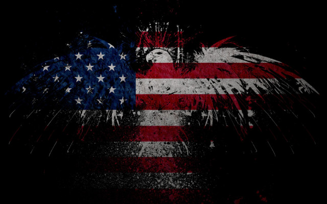 Grungy american flag eagle black #2 free wallpaper for desktop - medium preview image
