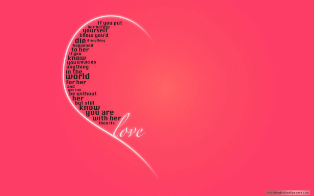 Pink background heart shaped word free wallpaper for desktop - medium preview image
