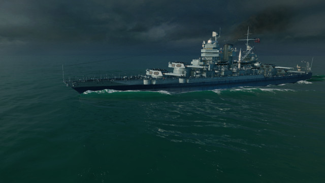 Large ship ocean dark sky free wallpaper for desktop - medium preview image