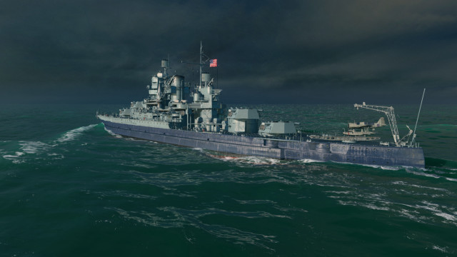 Battleship floating water cloudy sky #2 free wallpaper for desktop - medium preview image