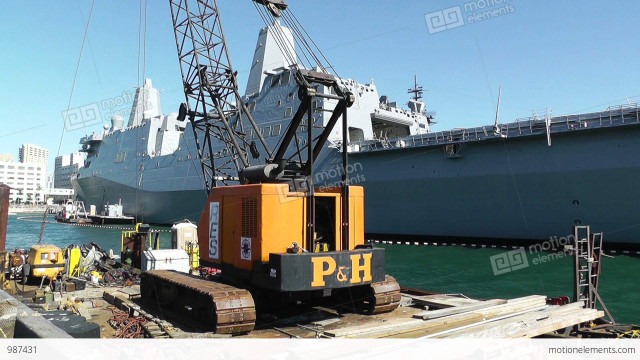 Crane dock large ship water free wallpaper for desktop - medium preview image