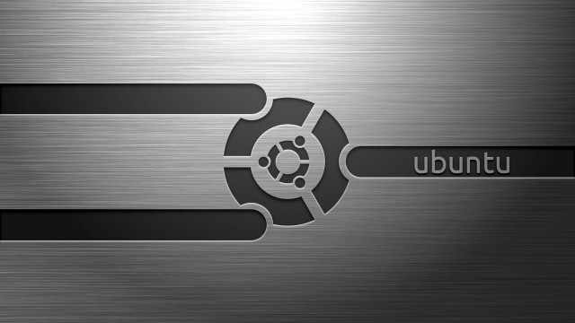 Metal plate ubuntu black white free wallpaper for desktop - medium preview image