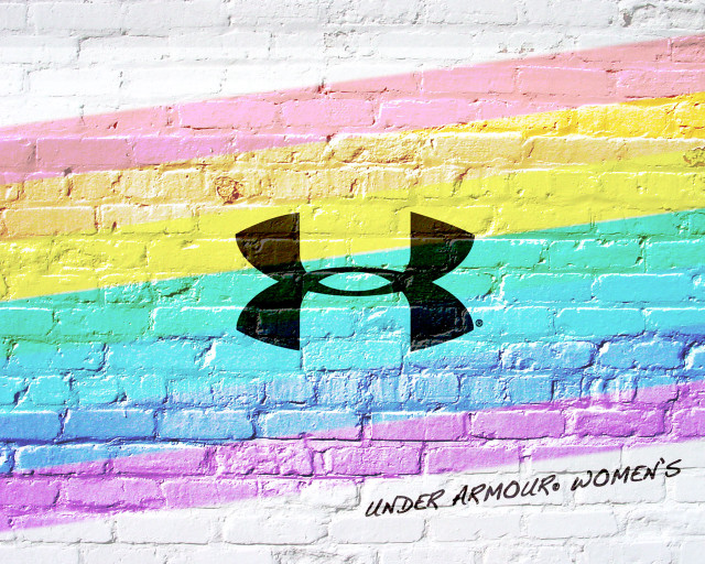 Painted brick wall rainbow symbol free wallpaper for desktop - medium preview image