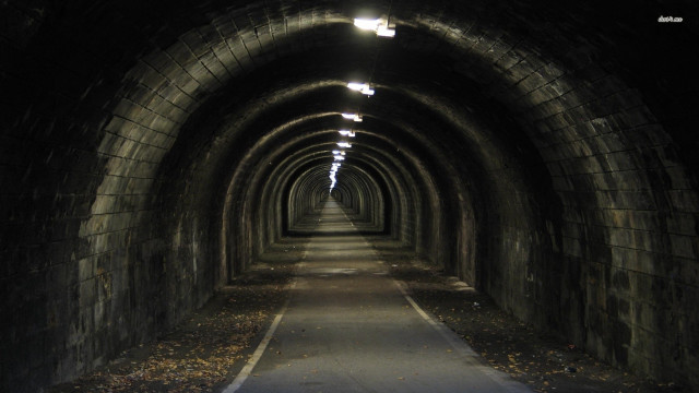 Tunnel long road light end free wallpaper for desktop - medium preview image