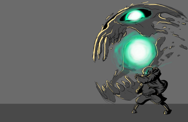 Cartoon character glowing green light free wallpaper for desktop - medium preview image