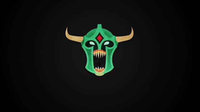 Green mask large teeth red free wallpaper for desktop - medium preview image