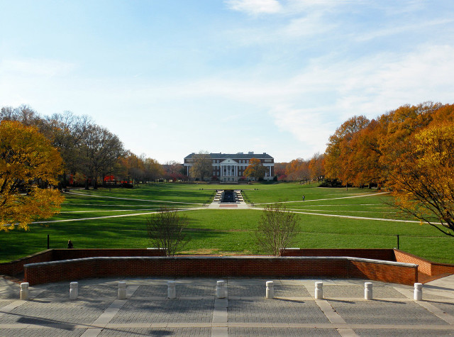 Grassy field building background trees free wallpaper for desktop - medium preview image