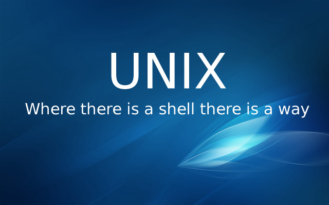 Blue background white text unix free wallpaper for desktop - medium preview image