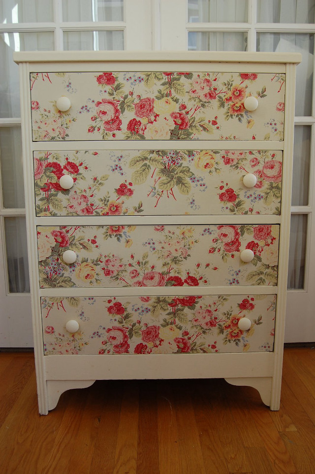 White dresser floral design drawers free wallpaper for mobile - medium preview image