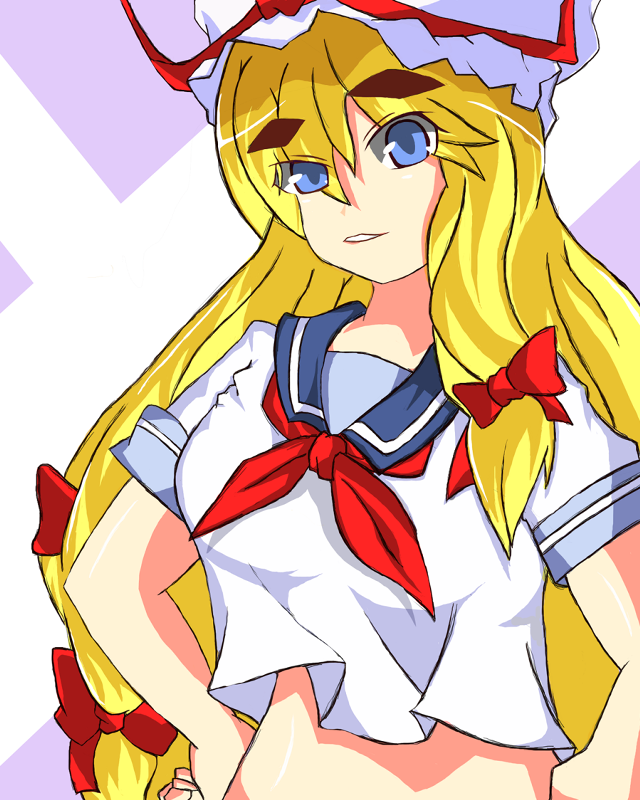 Cartoon girl hat bowtie sailor free wallpaper for mobile - medium preview image