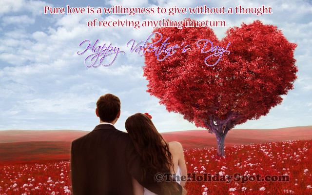 Couple field flowers heart tree free wallpaper for desktop - medium preview image