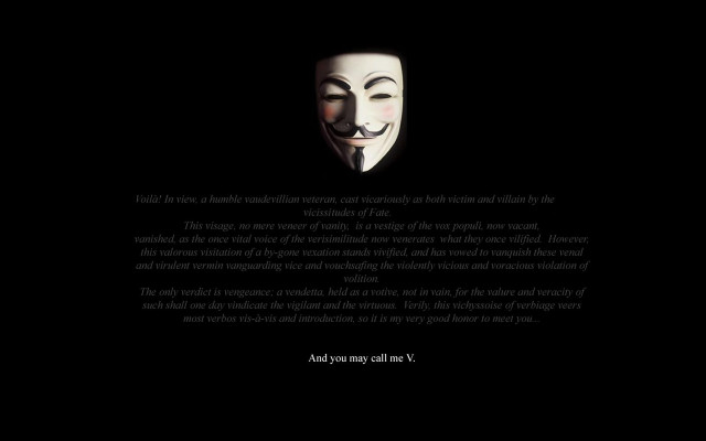 Mask face dark quote anonymous free wallpaper for desktop - medium preview image