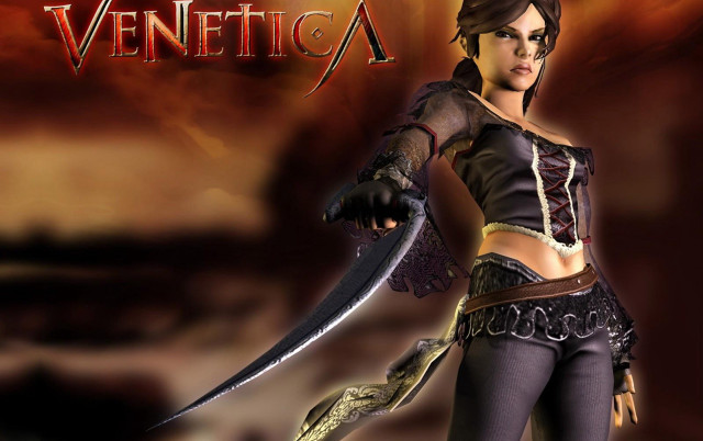 Woman costume sword red background #2 free wallpaper for desktop - medium preview image