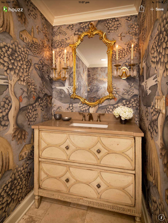 Bathroom vanity mirror wallpaper gold free wallpaper for mobile - medium preview image