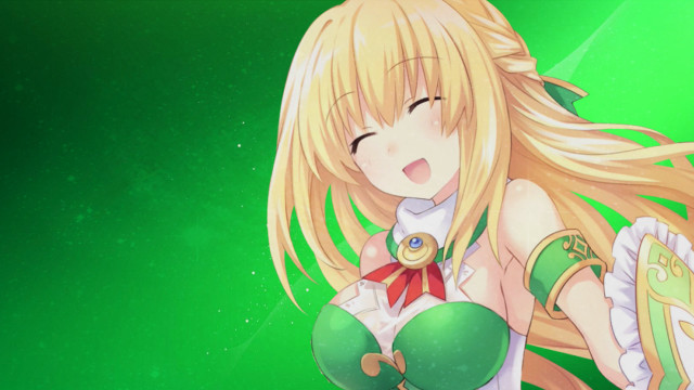 Anime girl long blonde green free wallpaper for desktop - medium preview image