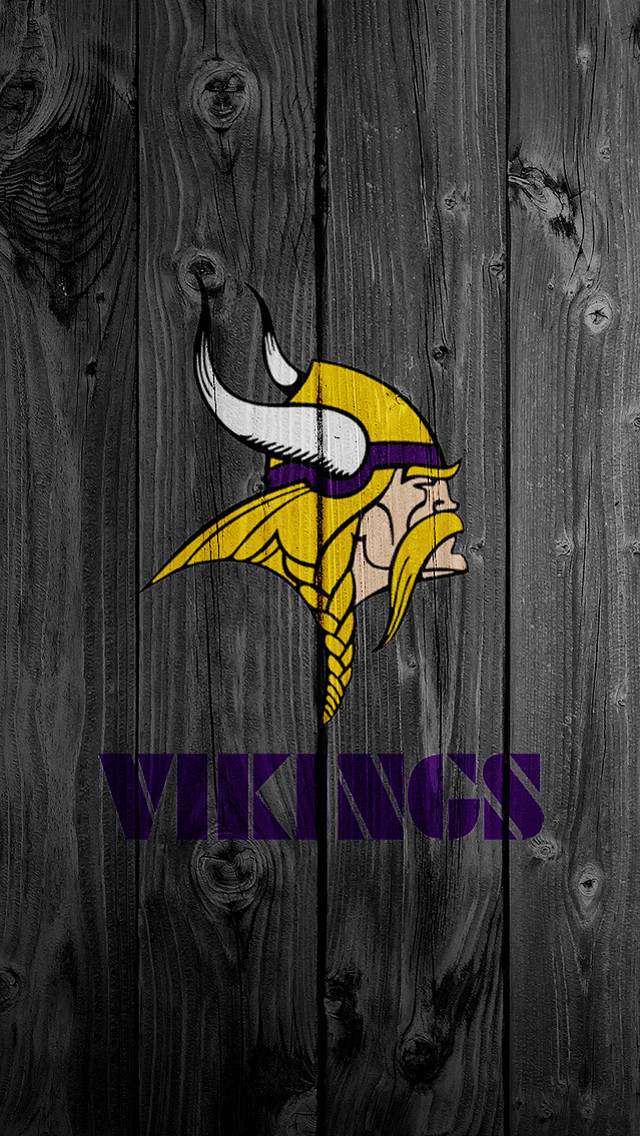 Minnesota vikings logo wooden fence free wallpaper for mobile - medium preview image