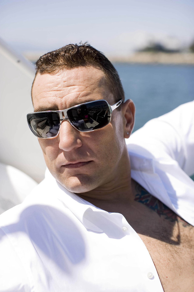 Man tattoo sunglasses white shirt free wallpaper for mobile - medium preview image