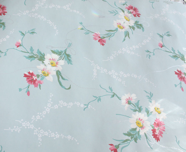Blue floral print fabric white free wallpaper for desktop - medium preview image