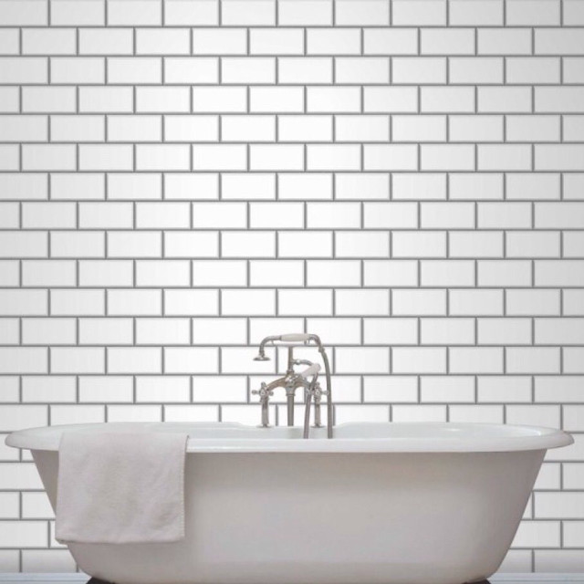 White bath tub minimalist brick free wallpaper for tablet - medium preview image