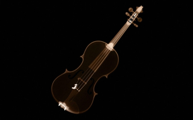 Violin dark background white string free wallpaper for desktop - medium preview image