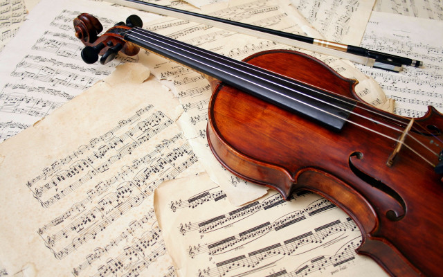 Violin sheet music background music free wallpaper for desktop - medium preview image