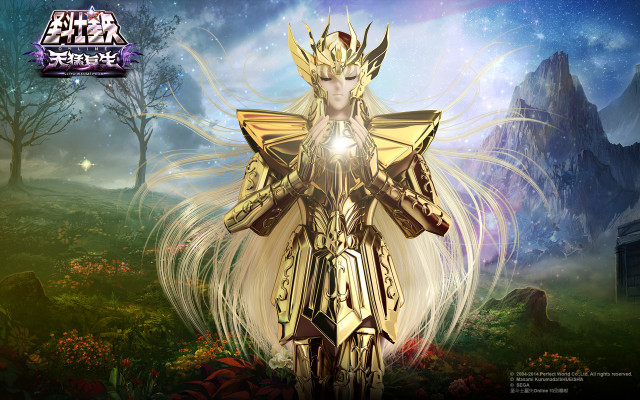 Woman golden armor field flowers free wallpaper for desktop - medium preview image