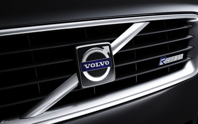 Volvo logo front car dark free wallpaper for desktop - medium preview image