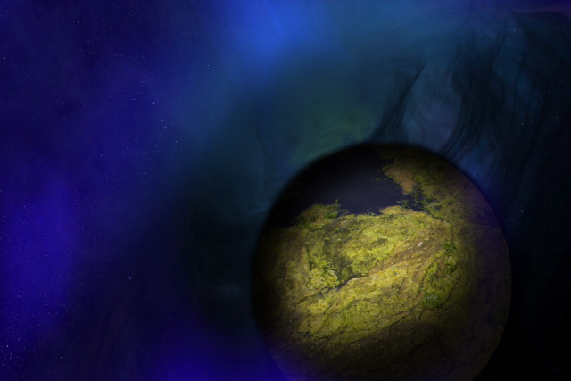 Planet space blue background swirling free wallpaper for desktop - medium preview image