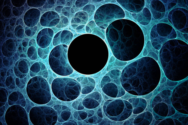 Black hole blue background bubbles free wallpaper for desktop - medium preview image