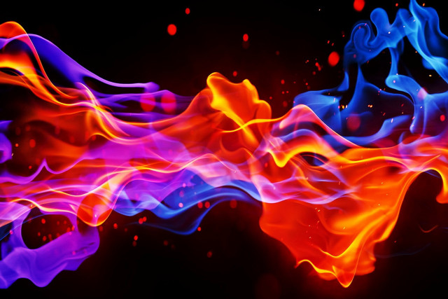 Colorful fire water background flame free wallpaper for desktop - medium preview image