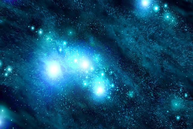 Blue space stars dust sky free wallpaper for desktop - medium preview image