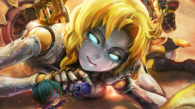 Blonde blueeyes woman table clock free wallpaper for desktop - medium preview image