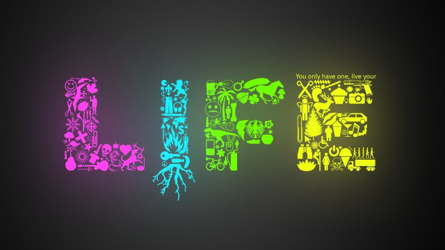 Colorful art black background yellow free wallpaper for desktop - medium preview image