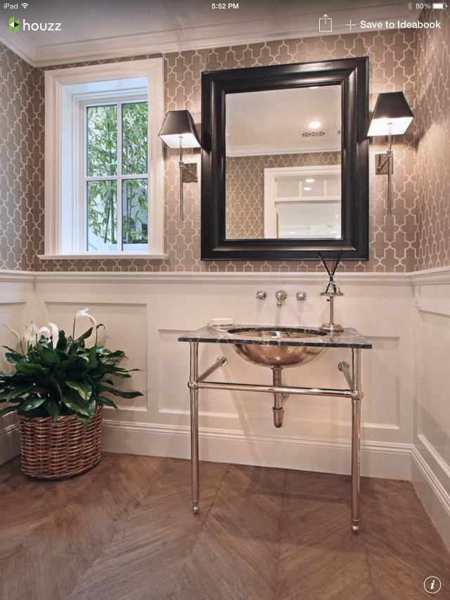 Bathroom sink mirror plant corner free wallpaper for mobile - medium preview image