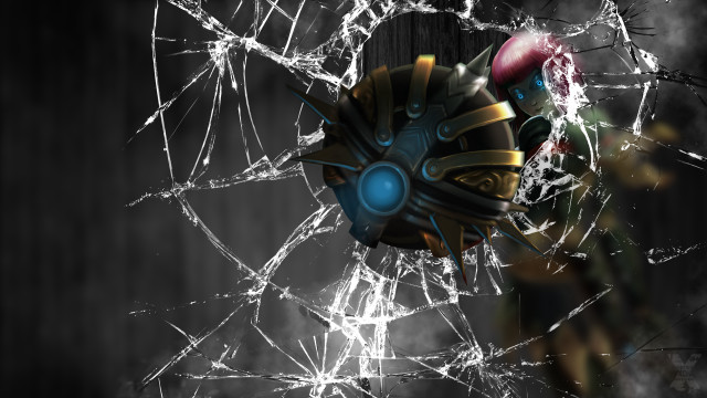 Broken glass helmet lightbulb center free wallpaper for desktop - medium preview image