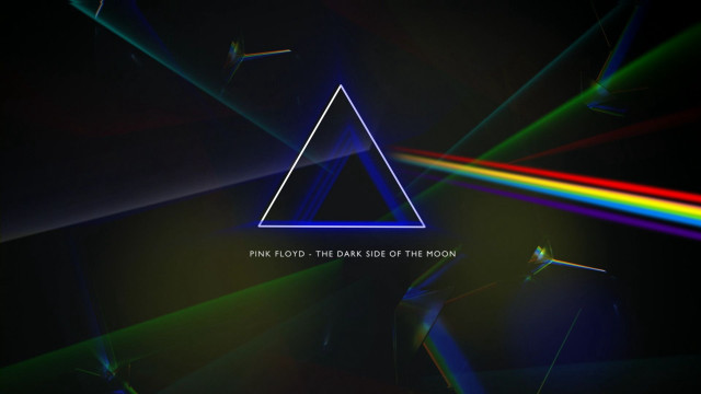 Dark background triangle rainbow light free wallpaper for desktop - medium preview image