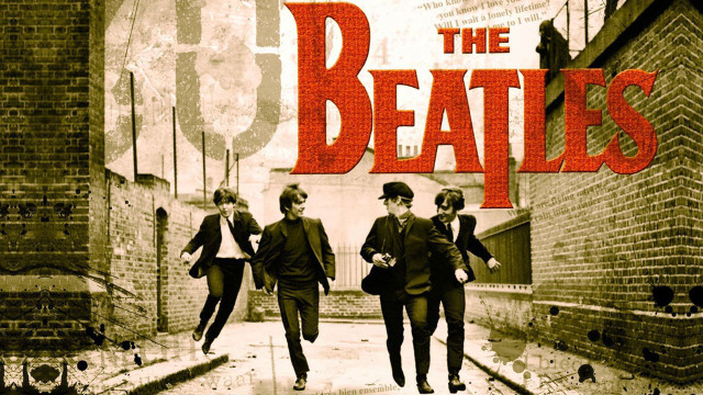 Beatles movie poster three men free wallpaper for desktop - medium preview image