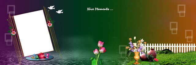 Flowered vase mirror grass fence free wallpaper for desktop - medium preview image