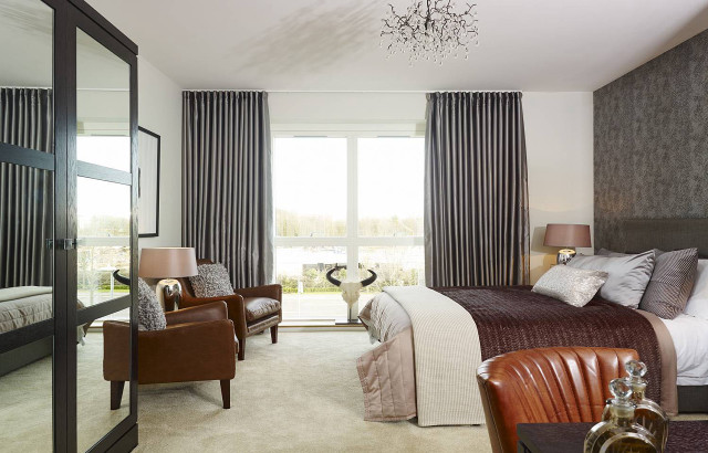 Bedroom chandelier artsandcrafts digital rendering free wallpaper for desktop - medium preview image