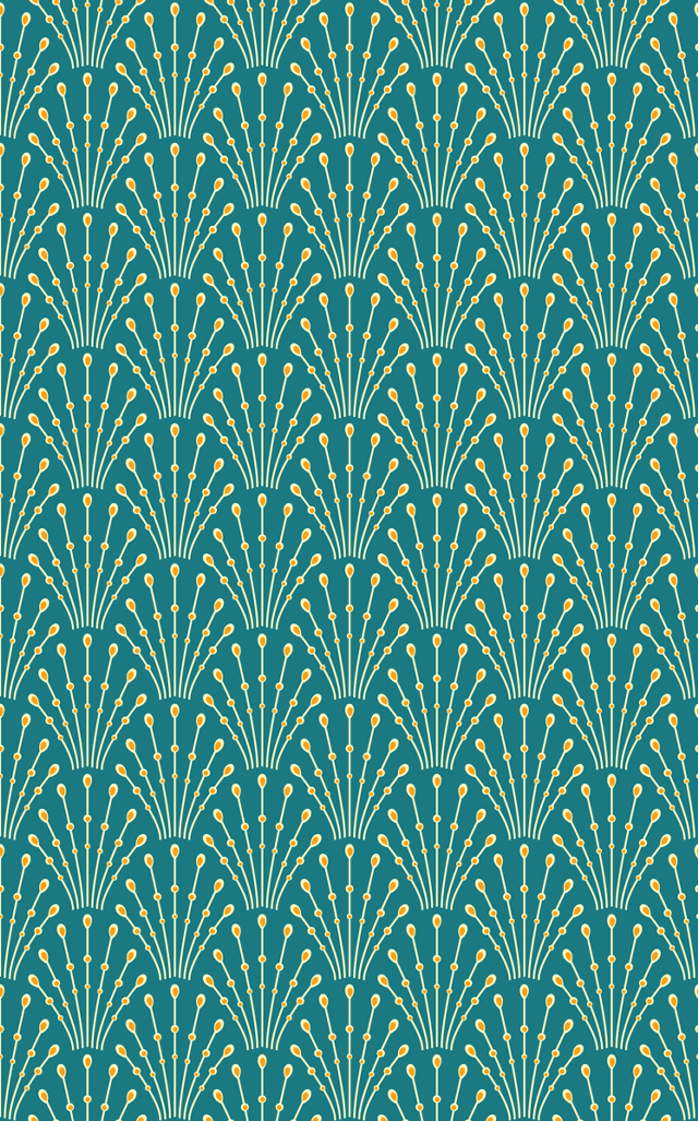 Green gold wallpaper fan pattern free wallpaper for mobile - medium preview image