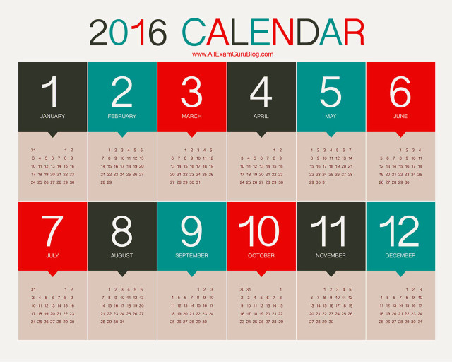 Calendar triadic colors red blue free wallpaper for desktop - medium preview image