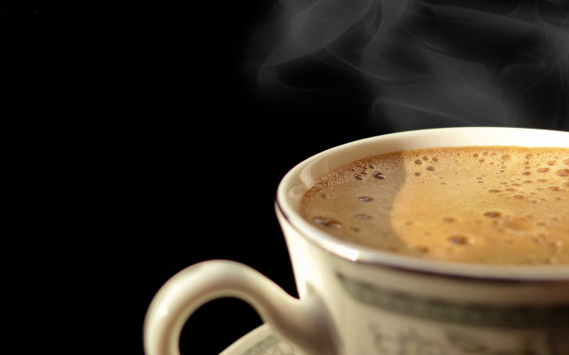 Coffee steam saucer black morning free wallpaper for desktop - medium preview image
