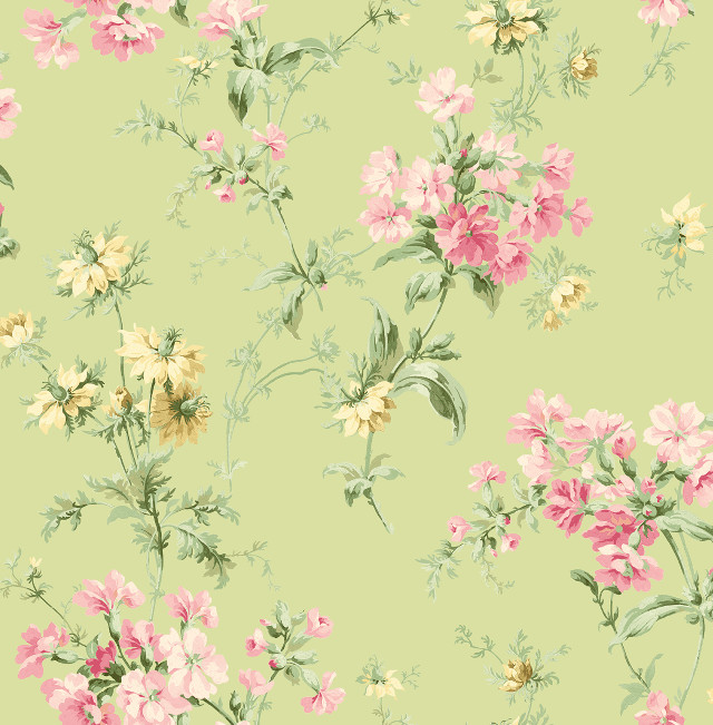 Green flower background pink yellow free wallpaper for tablet - medium preview image