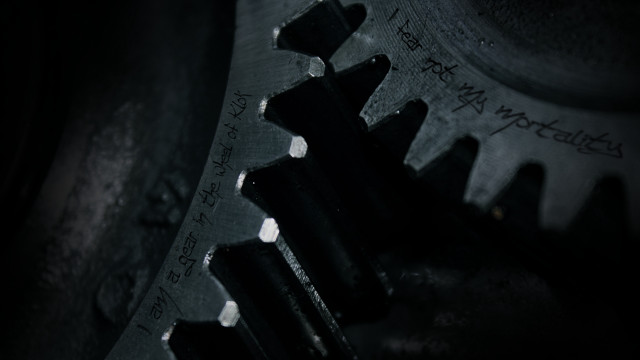 Metal gear closeup writing black free wallpaper for desktop - medium preview image