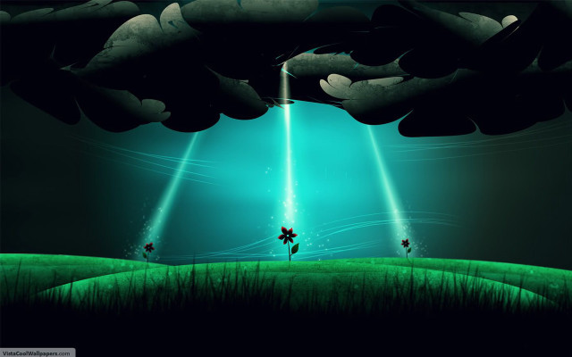Green field people distance lights free wallpaper for desktop - medium preview image