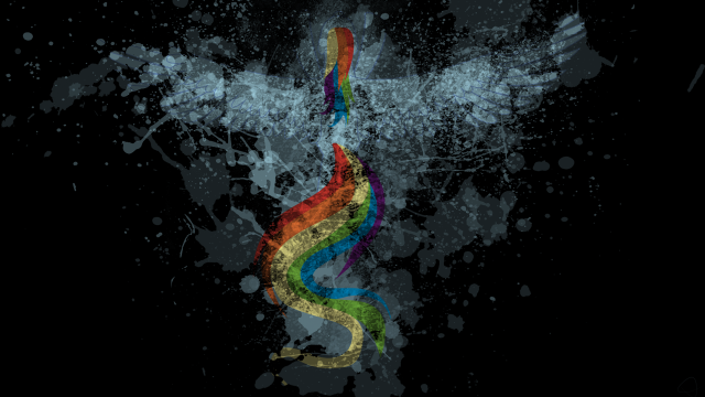 Colorful bird flying black background free wallpaper for desktop - medium preview image