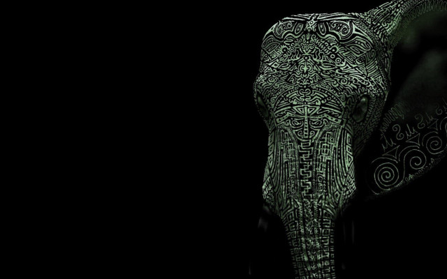 Elephant intricate designs trunk night #2 free wallpaper for desktop - medium preview image